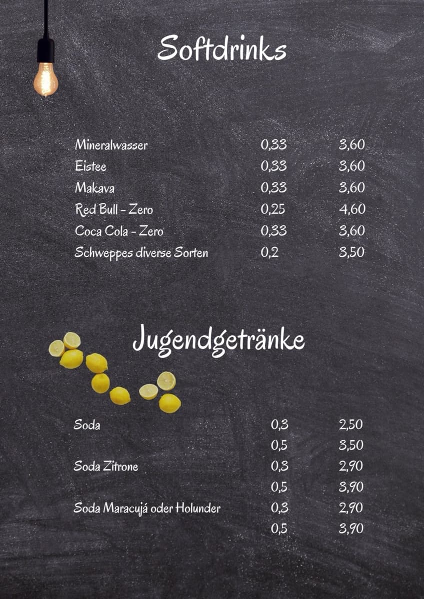 Getränkekarte Seite 2